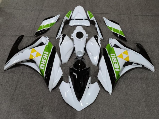 2015-2018 Gloss White Black and Green Yamaha R3 Motorcycle Fairing UK 2015-2018 Gloss White Black and Green Yamaha R3 Motorcycle Fairing UK