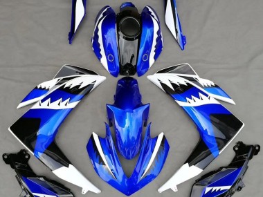 2015-2018 White Blue and Black Shark Yamaha R3 Motorcycle Fairing UK