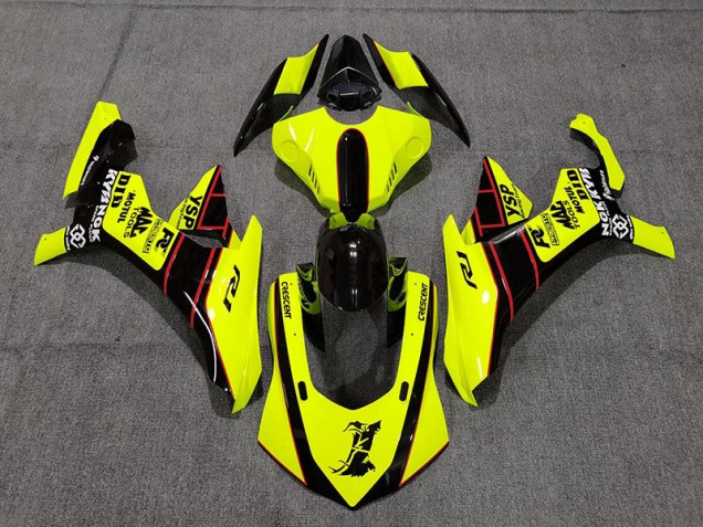 2015-2019 Floro Yellow and Black Yamaha R1 Motorcycle Fairing UK 2015-2019 Floro Yellow and Black Yamaha R1 Motorcycle Fairing UK