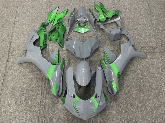 2015-2019 Nardo Gray & Green Accents Yamaha R1 Motorcycle Fairing UK 2015-2019 Nardo Gray & Green Accents Yamaha R1 Motorcycle Fairing UK
