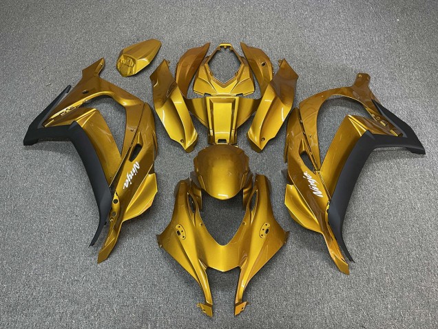 2016-2019 Gold with Ninja White Kawasaki ZX10R Motorcycle Fairing UK 2016-2019 Gold with Ninja White Kawasaki ZX10R Motorcycle Fairing UK