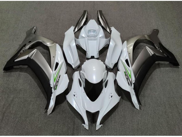 2016-2019 Pearl White and Silver Kawasaki ZX10R Motorcycle Fairing UK 2016-2019 Pearl White and Silver Kawasaki ZX10R Motorcycle Fairing UK
