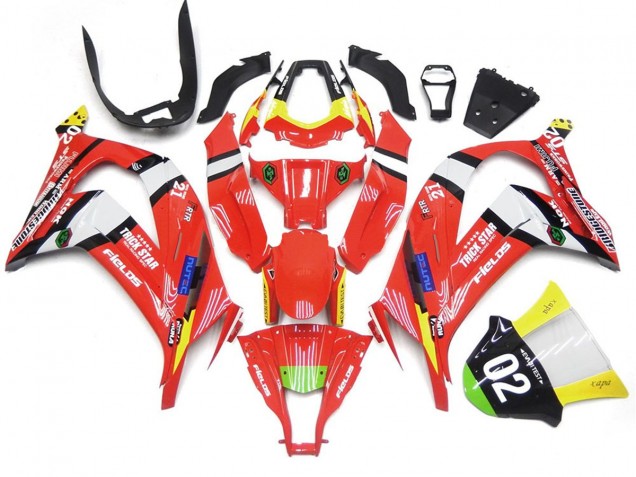 2016-2019 Red and Black w White Kawasaki ZX10R Motorcycle Fairing UK 2016-2019 Red and Black w White Kawasaki ZX10R Motorcycle Fairing UK