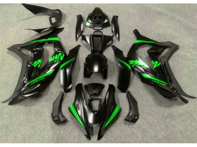 2016-2019 Satin Black & Green Kawasaki ZX10R Motorcycle Fairing UK 2016-2019 Satin Black & Green Kawasaki ZX10R Motorcycle Fairing UK