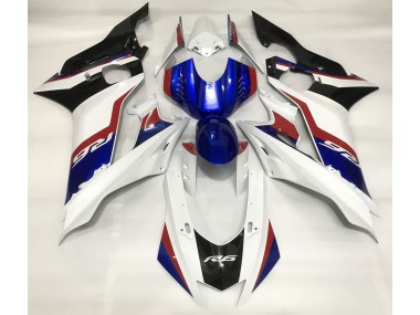 2017-2019 Gloss White and Deep Blue Yamaha R6 Motorcycle Fairing UK