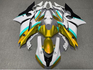 2017-2019 Gold and Light Blue Gloss Yamaha R6 Motorcycle Fairing UK