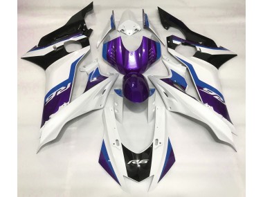 2017-2019 Purple and Gloss White Yamaha R6 Motorcycle Fairing UK