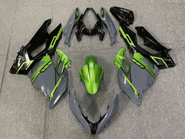 2018-2020 Nardo Gray and Green Kawasaki Ninja 400 Motorcycle Fairing UK 2018-2020 Nardo Gray and Green Kawasaki Ninja 400 Motorcycle Fairing UK