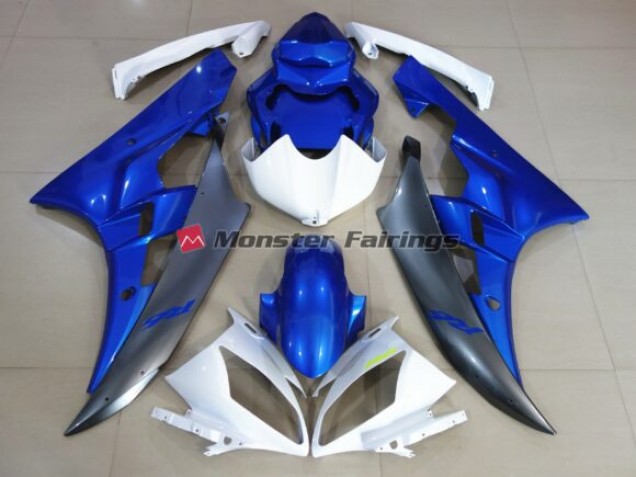 2006-2007 White Blue / Custom Yellow Yamaha R6 Motorcycle Fairing UK 2006-2007 White Blue / Custom Yellow Yamaha R6 Motorcycle Fairing UK
